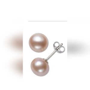 Elegant Freshwater Pink Pearls Stud Earrings